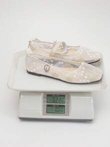 Women's Fashion Sequin Square Toe Flats, Slip-On Casual Shoes For Daily Wear, Suitable With Dresses, Size 35-43, Spring/Autumn