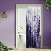 Purple Forest Small Shower Curtain Stand Up Stall Shower Curtains Rv Narrow Nature Rustic Woodland Pine Tree Bathroom Decor, Waterproof Cloth Fabric With Hooks 36''W X 72''L{"Color_name":"Purple","Size_name":"36\"Wx72\"L(Packof1)"} - 多色3 - 查看 1