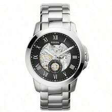 Fossil Men's Automatic Mechanical Stainless Steel Three-Hand Watch Stainless Steel Case/Scratch Resistant Glass ME3055