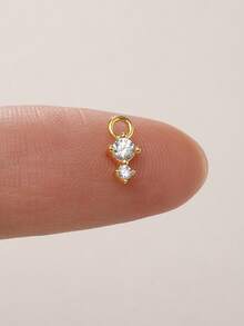 1pc 925 Sterling Silver Earring Accessory, 18k Gold Plated Earring Connector Chain, Convertible Pendant Chain For Women, Suitable For Double Ear Piercings - Gold - View 8