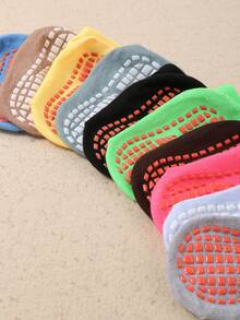 5/10 Pairs Of Random Children's Socks, Low Square Adhesive Anti Slip Socks, Suitable For Boys And Girls, Suitable For All Seasons, Casual And Comfortable, Soft, Anti Slip, Sports Socks, Baby Scratch Socks