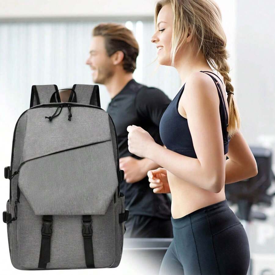 NetHong Men's Shoulder Backpack Large Capacity Wear-Resistant Durable Mountaineering Bag Computer Bag - Grey - View 1