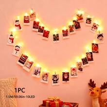 1 pièce Guirlande lumineuse à pinces photo pour fêtes, vacances, anniversaires, mariages, décorations de fiançailles, pinces transparentes, convient pour dortoir, chambre, décoration murale photo pour accrocher photos, images, cartes et notes, guirlande lumineuse, corde lumineuse de chambre en cuivre 1,5 m/3 m/6 10/20/40 LED, bande lumineuse de fée 40 pinces convenant pour centres commerciaux, bars, chambres, fêtes
