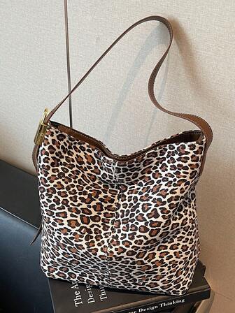 【豹纹双肩包 | Wild Declaration 托特包】双色棕色撞色设计，释放都市硬朗与柔美