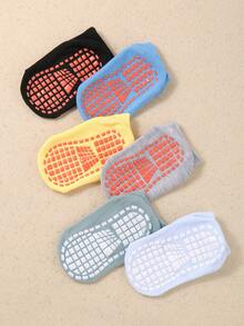 5/10 Pairs Of Random Children's Socks, Low Square Adhesive Anti Slip Socks, Suitable For Boys And Girls, Suitable For All Seasons, Casual And Comfortable, Soft, Anti Slip, Sports Socks, Baby Scratch Socks