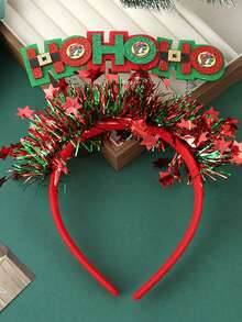 1pc Children's Letter Color Bar Christmas Headband Party Christmas Performance Headwear, Suitable For Daily Use By Children During Christmas