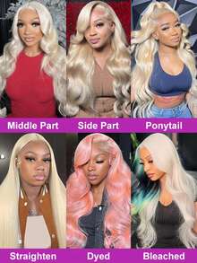 NARNI 613 Body Wave Lace Front Wig Human Hair 250% Density 13x4 HD Blonde Wig Human Hair Glueless Blonde Body Wave Lace Front Wigs Human Hair Pre Plucked 613 HD Lace Frontal Wig For Women - S613 - 查看 3