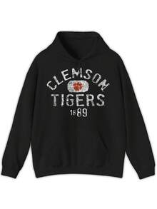 Winter Fleece-Lined Hoodie,Thermal Hoodie,Clemson Tigers 1889 Vintage Black Hoodies, Popular Hoodies, Affordable Pricing – Great Value For Quality, Easy To Throw On – No Zippers, No Fuss,Hoodies For Men And Women,Sudaderas Para Hombre,300g Cotton Casual  Hoodies, Oversize Hooded Sweatshirt With Pockets,Graphic Hoodies,Fall And Winter Long Sleeve,Graphic Hoodie,Anime Hoodies,Oversized Hoodie,Hoodies As Halloween And Christmas Gifts - Đen - 4 - Xem 3