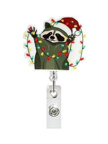 1 件圣诞帽伸缩徽章夹圣诞蝴蝶结伸缩徽章卷轴冬季可爱闪光姓名标签亚克力鳄鱼夹圣诞蝴蝶结 ID 徽章夹适用于护士工作 RN 学生教师女士 - 彩色 - 查看 9