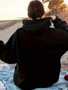 [Funny Sarcastic Hoodie] Women's Heavyweight 360g Funny Sarcastic Hoodie - Arguing With Me Is Pointless Graphic Pullover Sweatshirt  Loose Fit With Pocket & Drawstring Hood, Black Cas,Graphic Sweatshirt - 黑色 - 查看 2