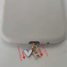 26pcs Heart-Shaped Dust Plug, Dust Plug Decoration, Heart Phone Dust Cover, English Alphabet Heart Hanging Dust-Proof Phone Charging Port Accessories, Gift For Friends, Christmas Gift Gifts For Mother, Family, Friends, Birthday, Holiday Phone Accessories Phone Charm - White Type-c - View 4