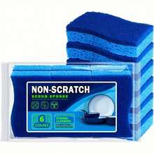 6/12PCS Scratch-Free Cleaning Sponges, Suitable For Dishwashing. These Cleaning Sponges Enable Quick Cleaning Without Scratches, Can Tackle Stubborn Dirt, And Have Strong Daily Cleaning Power. They Are Very Suitable For Use In Kitchens And On Dining Tables. - Multicolor - View 12