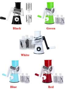 1 Set Rotary Cheese Grater, Kitchen Rotary Shredder With 3 Blades, Vegetable Slicer, Quick Cheese Grater For Vegetables And Nuts - Multicolor - View 3