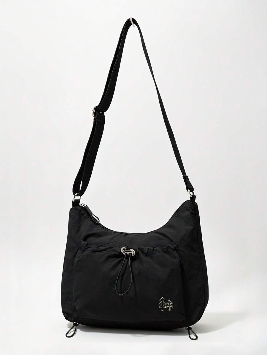 Women's Lightweight Nylon Crossbody Hobo Bag Casual Chic Modern Multi-Pockets Everyday - 黑色 - 查看 1