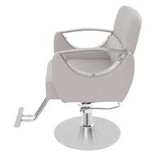 Beige Silver Salon Chairs For Hair Stylist Adjustable Hair Salon Chair Rotating Barber Chair 440LBS Load With Hydraulic Pump For Beauty Salon Barber Shop
