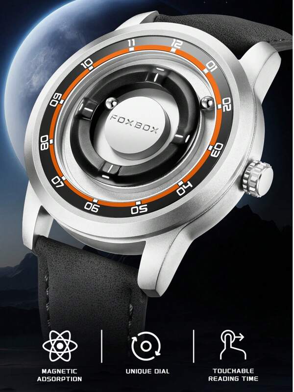 Foxbox Kids Watch Fashionable Boy's Watch, Cool Dial Display Design Waterproof Rotating Magnetic Bead Watch, Gift For Family Party