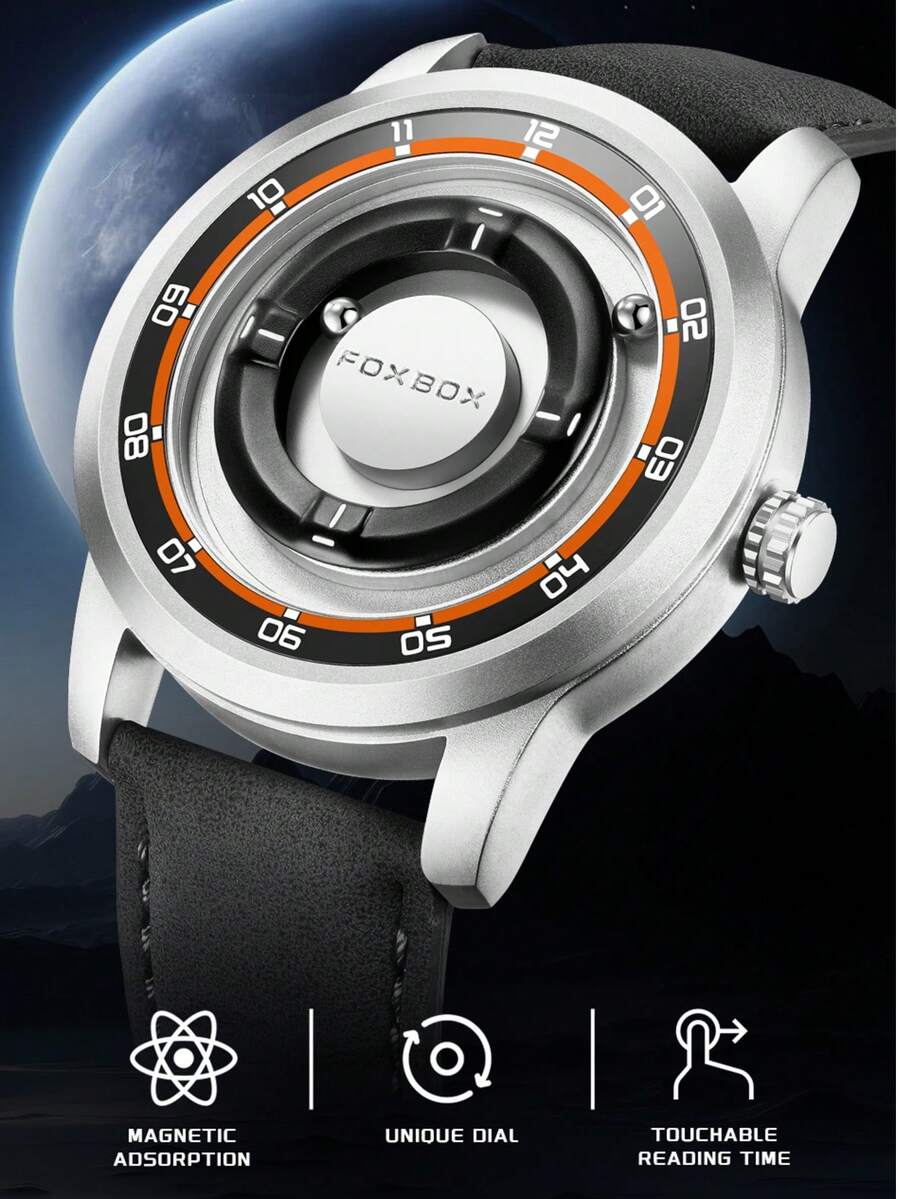 Foxbox Kids Watch Fashionable Boy's Watch, Cool Dial Display Design Waterproof Rotating Magnetic Bead Watch, Gift For Family Party