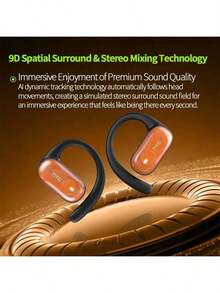 HTC NE10 Bluetooth Headset With Directional Sound Transmission Technology, Quicksand Light Effect, Lightweight Soft Silicone Material, Clear Stereo Surround Sound, A Must-Have For Business Commuting - Orange - View 6