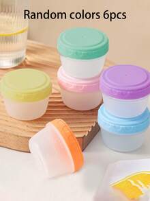 1/3/6 piezas Juego de mini recipientes de almacenamiento de alimentos con tapas, a prueba de fugas, cajas pequeñas para aperitivos/salsas, aptas para cajas bento, para almacenar aperitivos/condimentos/salsas, reutilizables - Multicolor - Ver 9