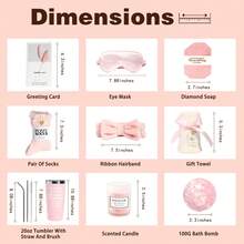 10pcs Mother's Day Gifts For Mom – Easter Basket Stuffers, Birthday Presents For Women – Spa Set For Wife Grandma Sister Friend - 粉色 - 查看 2