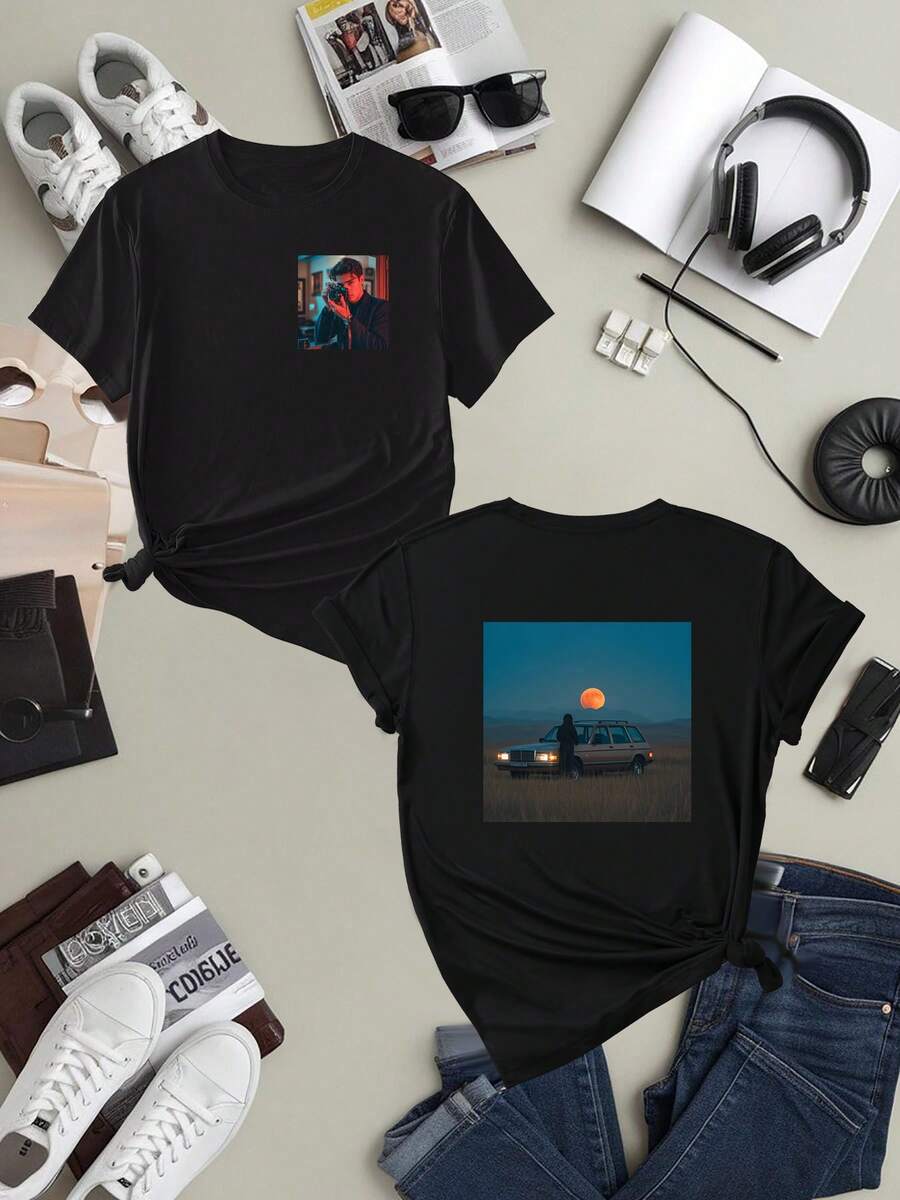 Customizable Women's T-Shirt - Casual Round Neck Short Sleeve, Custom Photo & Text Print, Soft Breathable Fabric, Regular Fit, Machine Washable, All-Season Wear, Custom T Shirt,Fall Clothes For Women, Winter Clothes For Women