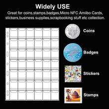 420/300/200 st myntfickor, lämpliga för samlare, standard 9-håls myntsamlingssidor passar de flesta pärmar, myntmaterial, myntskydd, stämplar, märken etc. (30 fickor - 10 ark) - Multifärgad - Visa 10