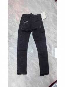 New Arrival Men Plus Size Jeans High Street Slim Fit Stretch Pants American Embroidery Knee Ripped  Brand Elastic Trousers Christmas