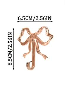 Gold Bowknot Wall Hook, Gold Bowknot Hanger, Brass Bowknot Wall Hook, Door Hook, Towel Hook, Brass Clothing Hook, Suitable For Wedding, Bathroom, Living Room, Kitchen Decor Hanging Hook, Brass Metal Wall Mounted Clothes Rack, Suitable For Living Room And Bathroom, Painted Surface, Easy To Install, Retro Ribbon Design Hook, Suitable For Bedroom And Bathroom, Nordic Retro Clothes Hook, Clothes Hook, Bedroom Porch Bathroom Decor, Solid Brass Bowknot Shaped Wall Hook