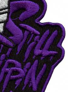1pc "Still Tippin" Purple Patch With Houston Double Cup Embroidery Iron-On Applique - Multicolor - View 6