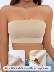 女士无肩带文胸，无缝抹胸文胸，休闲舒适，弹性荷叶边无钢圈文胸，无衬垫文胸，光滑露背抹胸，百搭内衣，柔软舒适无钢圈贴合，适合日常穿着，隐形文胸，婚庆文胸