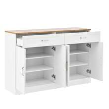 Sideboard With Shelves, Sideboard With Bumper, Natural Wood Grain - 1 - View 10