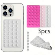 Silicone Suction Cup Phone Stand, 28 Independent Suction Cups Without Adhesive, Reusable Double-Sided Stand Suitable For Makeup, Fitness, Shower, Car And Kitchen Use Compatible With IPhone, Android Phone, Gift For Birthday, Family, Friends Phone Holder, Phone Accessories