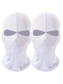 1pc/2pcs Unisex Solid Color Balaclava Face Mask Headwear, Suitable For Outdoor, Water Sports, Daily Use, Travel, Hiking, Skiing - Multicolor - View 5
