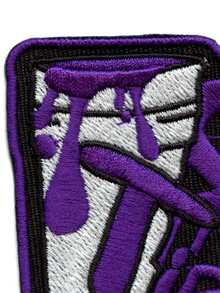 1pc "Still Tippin" Purple Patch With Houston Double Cup Embroidery Iron-On Applique - Multicolor - View 4