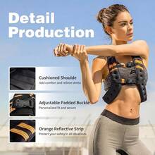 Weighted Vest For Women And Men 10lb/12lb/16lb Weight Vest Women Man Gth Training Weight Vests With Reflective Stripe Exercise Equipment For Running Training Workout Jogging Walking