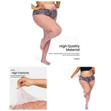 Floral Lace Plus Size Tights High Waist Velvet Pantyhose Sunflower Fishnet Stockings Leggings - Hồng - Xem 2