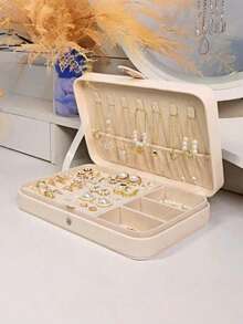 1 Piece Exquisite Simple Jewelry Box Storage Box, PU Leather Jewelry Storage Box Portable Suitable For Earrings, Bracelets And Rings, Mother's Day, Valentine's Day Gifts - The Best Gift Jewelry Display And Packaging Supplies - Multicolor-upgraded - View 6