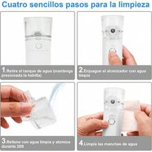 Nebulizador Portatil, Tres Mscaras, 2 Cuerdas de Amarre, 1 Bolsa de Almacenamiento, Nebulizador Portatil Recargable de 20 ml, Adecuado para el Hogar, La Oficina y el Exterior Blanco - inicial - Ver 8