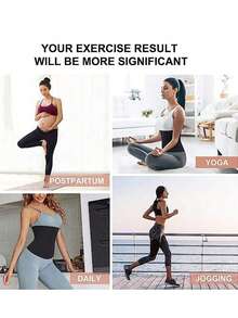 1pc Women Waist Trainer, Waist Cincher, Sauna Belt, Sports Fitness Waist Belt, Slimming Waist Trimmer, Abdominal Trainer - Black - View 5