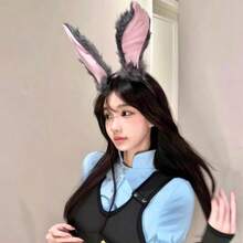 1pc Rabbit Ear Headband, Christmas Costume Accessory, Judy Hopps Cosplay Prop, Cute Photo Prop - Multicolor - View 6