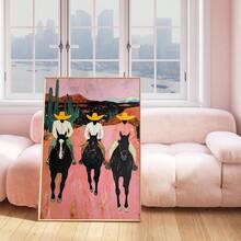 1pc, Canvas Wall Art, Framed Wall Decor, Vintage Southwest Cowboy, Colorful Abstract Western Horse Painting, Modern Rustic Cowboy Poster, Eclectic Printable Wall Art, Stylish Living Room Decor, Home Decor, Room Decor, Dorm Decor, Bedroom Decor, Bathroom Decor, Kitchen Decor, Office Decor, Poster, Holiday Gift - Multicolor - View 7