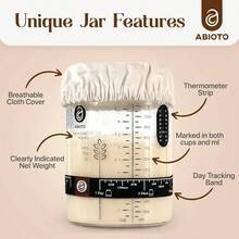 Kit de inicio de masa madre con tarro de vidrio de 40 onzas, tiras de termmetro y cubiertas transpirables incluidas en el kit de jarra de inicio de masa madre u2013 Un kit de inicio perfecto para - Tarro de masa madre de 40 oz - Ver 4