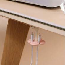 1 Stück Kunststoff Blumen Kabelhalter, selbstklebender Kabelorganizer für den Schreibtisch, einfach zu installieren, elegantes Design, mit Kabelmanagement für den Schreibtisch