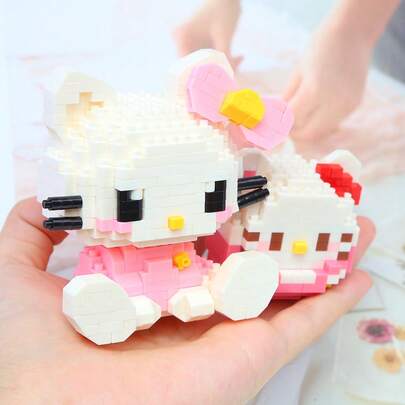 Sanrio Bloques de construcción con temática de Sanrio My Melody, Kuromi y Hello Kitty - Set de construcción con vibra femenina de Sanrio, ladrillos miniatura lindos, bloques apilables de colores, kit de construcción abierto, juguetes de construcción de dibujos animados no infantiles para mayores de 8 años, colección de construcción divertida para adolescentes y adultos