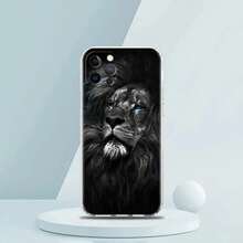 Funda de Animal León Lobo Tigre para  16 15 14 13 12 Pro Max, Cubierta Transparente Suave para  11 Pro Max 7 8 Plus XS XR, Compatible con funda de  17, funda de  17 Pro, funda de  17 Pro Max - b3 - Ver 8