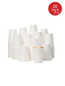 20/50pcs 12/7 Oz Paper Cups,Hot Paper Coffee Cups,Cold Beverage Drinking Cup,Leak-Proof Disposable White Paper Cups,Ideal For Milk Tea And Coffee,Picnic, Travel, Events,Bathroom And Mouthwash Trial Cup,Party,Birthday,Hot Liquid, Chocolate, Juice, Hot Beverage Drinkings,Cafes, Bistros, Office,Family - White - View 12