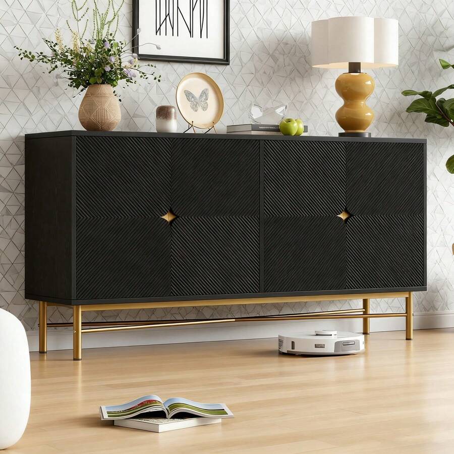 Buffets & Sideboards - Black + Particle Board - View 1