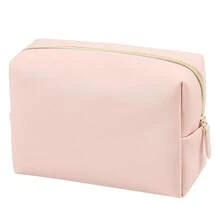 GFU Makeup Bag Large Travel Zipper Cosmetic Pouch, Water Resistant PU Leather Toiletry Organizer For Women And Girls, Light Champagne Pink{"Color_name":"Champagnepink"} - 香檳粉紅 - 查看 1