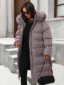 2025 Winter New Outdoor Fashion Warm Windproof Elegant Plus Size Women Jacket - Pink - View 4