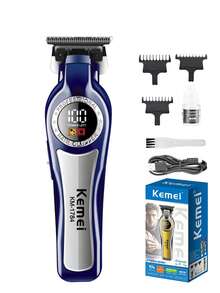 Cortadora de pelo eléctrica profesional Kemei KM-1784 para hombres | Motor de 7200 RPM, recortadora de barba inalámbrica recargable por USB | Diseño silencioso, 3 peines ajustables | Ideal para cortes de pelo en casa y salones - Multicolor - Ver 10